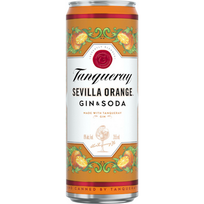 Tanqueray Sevilla Orange Gin & Soda Cans 4x 12oz Cans