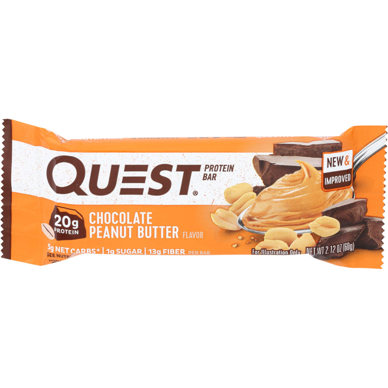 Quest Chocolate Peanut Butter Protein Bar 2.12oz Count