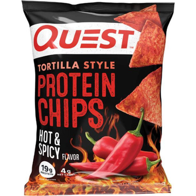 Quest Tortilla Style Protein Chips Hot & Spicy 1.1oz Bag